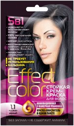 Краска-крем д/волос &quot;Effect Color&quot; стойкая т.1.1 Иссиня-Чёрн.50 мл пакет арт.4911 /15/