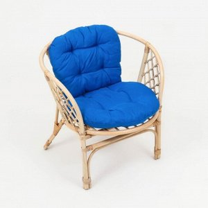 Садовое кресло "Индо" из ротанга, с синей подушкой, 70 х 68 х 71 см