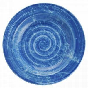 Тарелка глубокая фарфоровая "Иллюзия" д225мм, 300мл, форма "Тренд", синий (Беларусь)