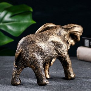 Фигурка полистоун «Слон африканский», бронза, 18x9x13 см