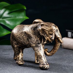 Фигурка полистоун «Слон африканский», бронза, 18x9x13 см