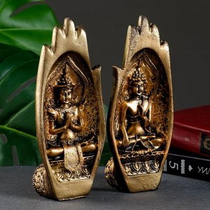 Фигура "Две ладони с Буддой" бронза, 11х21х8см
