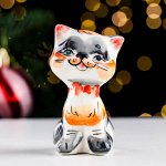 Сувенир &quot;Кот с бантом&quot;, гжель цветная