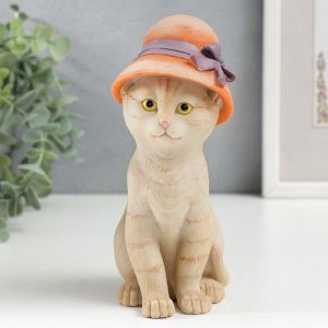 Фигурка полистоун «Кошечка в дамской шляпке», 16.5x7.5x10 см