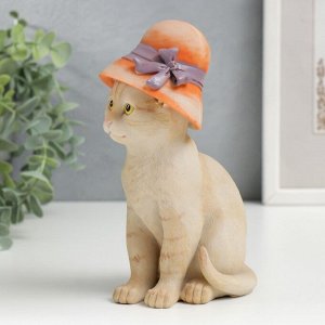Фигурка полистоун «Кошечка в дамской шляпке», 16.5x7.5x10 см