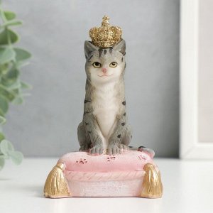 Фигурка полистоун «Кот-император на подушке», 10x6.5x7 см