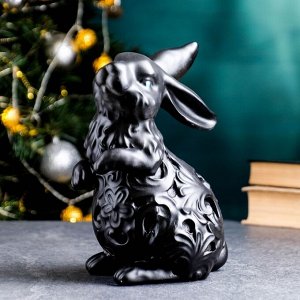 Фигура "Кролик ажурный" черный, 20см