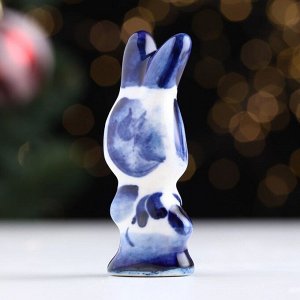 Сувенир "Кролик Пуговка", гжель, 7 см