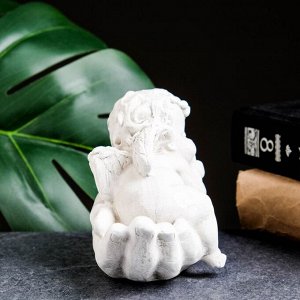 Фигурка гипс «Ангелочек на ладони спит» состаренный, 16x10x8 см