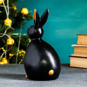 Фигура "Кролик интерьерный" черное золото, 9х10х18см