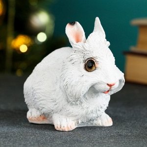 Фигура "Пушистый кролик" белый, 13х8х11см