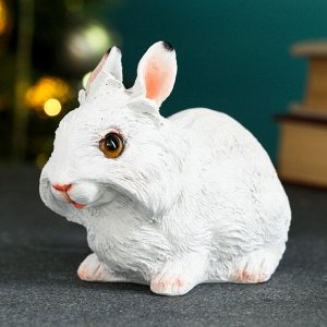 Фигура "Пушистый кролик" белый, 13х8х11см