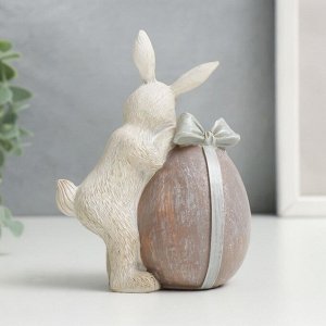 Сувенир полистоун "Кролик с яичком с бантом" 11х5,5х8,5 см