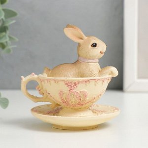 Фигурка полистоун «Кролик в ажурной чашечке», 8x7x8 см