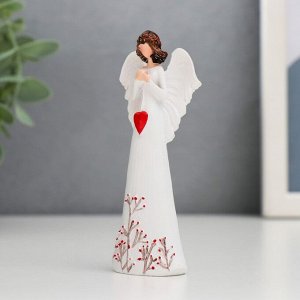 Сувенир полистоун "Безликий ангел с сердцем, платье с веточками" МИКС 10 см