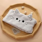 Повязка на голову из микрофибры в милом дизайне &quot;Котик&quot;, цвет серый