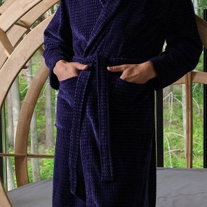 Халат махровый LoveLife "Comfort" цвет синий, (S) 100% хлопок, 330 гр/м2