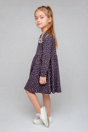 Платье для девочки Crockid КР 5779 угольный серый, россыпь к357