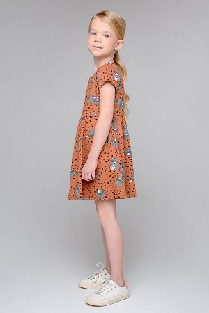 Платье для девочки Crockid КР 5644 светло-коричневый, еноты к357
