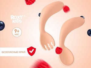 НАБОР СТОЛОВЫХ ПРИБОРОВ ДЛЯ МАЛЫШЕЙ ROXY-KIDS, ЛОЖКА И ВИЛКА, ЦВЕТ ОРАНЖЕВЫЙ