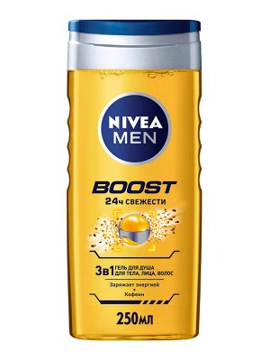 Нивея Гель для душа NIVEA MEN Boost 3в1 для тела, лица и волос, 500 мл