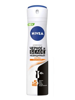 Нивея Дезодорант-антиперспирант спрей Nivea "Черное и Белое" Невидимый EXTRA, 150 мл