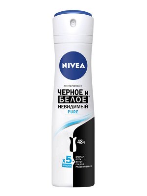 Нивея Дезодорант антиперспирант спрей Черное и Белое Невидимый Nivea Pure 150 мл