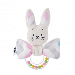 ПОГРЕМУШКА С КОЛЕЧКОМ FUNNY BUNNY ОТ ROXY-KIDS, РИСУНОК ЗИГЗАГ