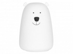 Ночник силиконовый детский мягкий polar bear от roxy-kids, usb с аккумулятором для детской