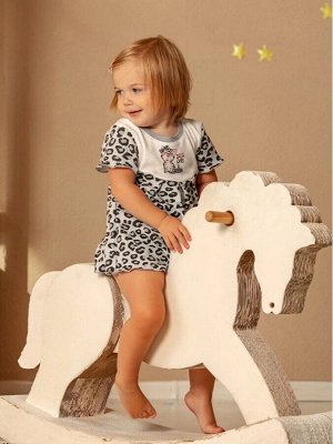 Лапушка Боди детский трикотажный с юбочкой для девочки Лео