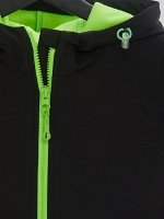 Лапушка Куртка ветровка демисезонная цвет Черный(салатовый)
