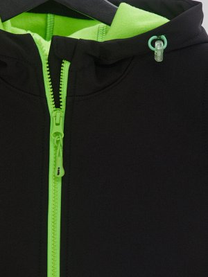 Лапушка Куртка детская ветровка демисезонная цвет Черный(салатовый)