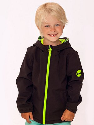 Куртка детская ветровка демисезонная цвет Черный(салатовый)