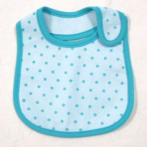 Нагрудник-слюнявчик детский текстильный в горошек, цвет голубой