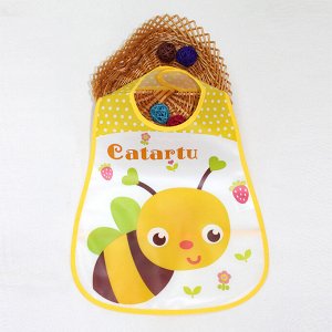 Слюнявчик детский с рисунком "Пчелка", цвет желтый