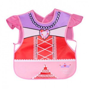 Нагрудник детский с коротким рукавом с принтом "Платье принцессы", цвет розовый