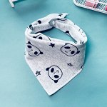 Косынка-слюнявчик детская с принтом &quot;Панды&quot; (1 пара), цвет серый
