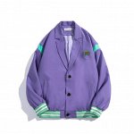Куртка блейзер унисекс, без принта, цвет: фиолетовый.