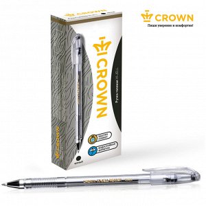 Ручка гелевая ЧЕРНАЯ Crown ""Hi-Jell"", 0,5мм, штрих-код