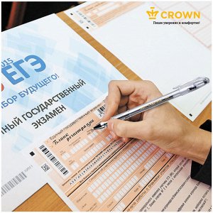 Ручка гелевая ЧЕРНАЯ Crown ""Hi-Jell"", 0,5мм, штрих-код