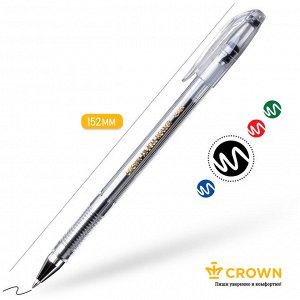 Ручка гелевая ЧЕРНАЯ Crown ""Hi-Jell"", 0,5мм, штрих-код