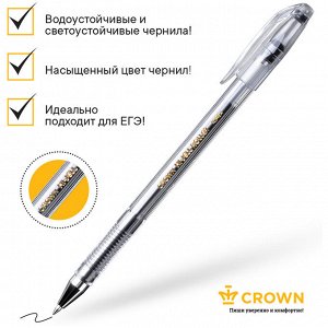 Ручка гелевая ЧЕРНАЯ Crown ""Hi-Jell"", 0,5мм, штрих-код