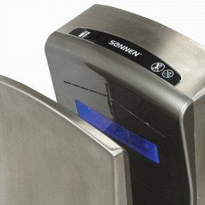 Сушилка для рук SONNEN K7, 1650 Вт, погружного типа, время сушки 10 секунд, нержавеющая сталь, антивандальная, 604750