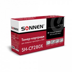 Картридж лазерный SONNEN (SH-CF280X) для HP LaserJet Pro M401/M425, ВЫСШЕЕ КАЧЕСТВО, ресурс 6500 стр., 362438