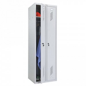 Шкаф металлический для одежды ПРАКТИК "ML/LS-21", двухсекционный, 1830х600х500 мм, 29 кг, разборный