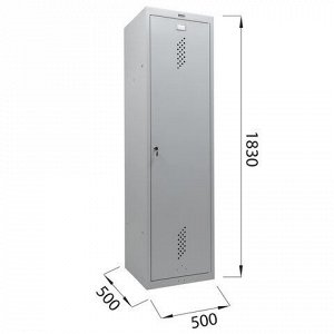 Шкаф металлический для одежды BRABIX "LK 11-50", УСИЛЕННЫЙ, 2 отделения, 1830х500х500 мм, 22 кг, 291132, S230BR404102