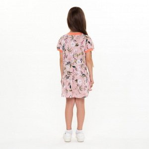 Платье для девочки, цвет персик/цветы, рост