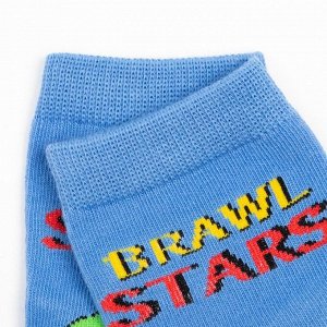 Носки детские Brawl Stars, цвет голубой, размер 20 (7-8 лет)
