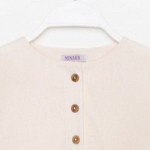 Платье для девочки MINAKU: Cotton Collection, бежевое, рост