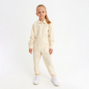 Комбинезон для девочки MINAKU: Casual collection KIDS цвет бежевый, рост 140